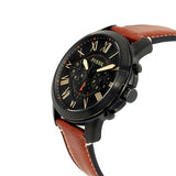  Shop Authentic Fossil Grant Chronograph Black Dial Brown Leather Strap Watch for Men - FS5241 - Luxxuri
