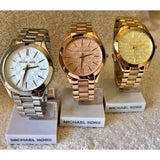  Shop Authentic Michael Kors Slim Runway Gold Dial Gold Steel Strap Watch for Women - MK3335 - Luxxuri