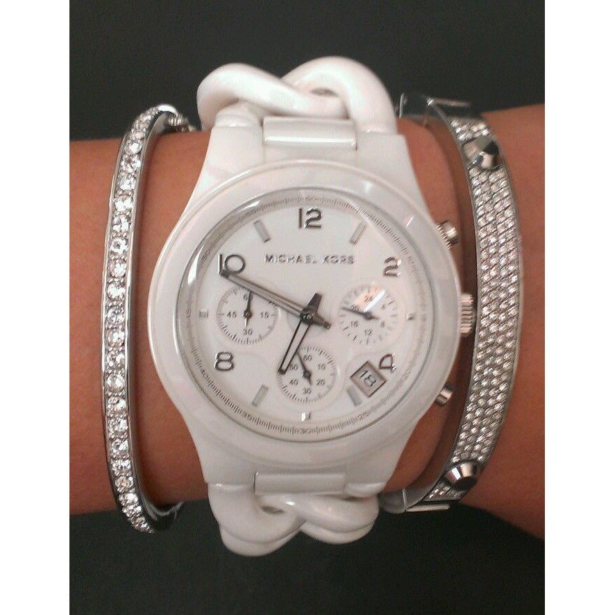  Shop Authentic Michael Kors Ceramic White Dial White Steel Strap Watch for Women - MK5387 - Luxxuri