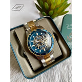  Shop Authentic Fossil Grant Sport Automatic Skeleton Blue Dial Two Tone Steel Strap Watch for Men - ME3141 - Luxxuri