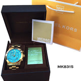  Shop Authentic Michael Kors Runway Stop Hunger Blue Dial Gold Steel Strap Watch for Men - MK8315 - Luxxuri