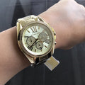 Michael Kors Bradshaw Quartz Gold Dial Gold Steel Strap Watch For Women - MK6538