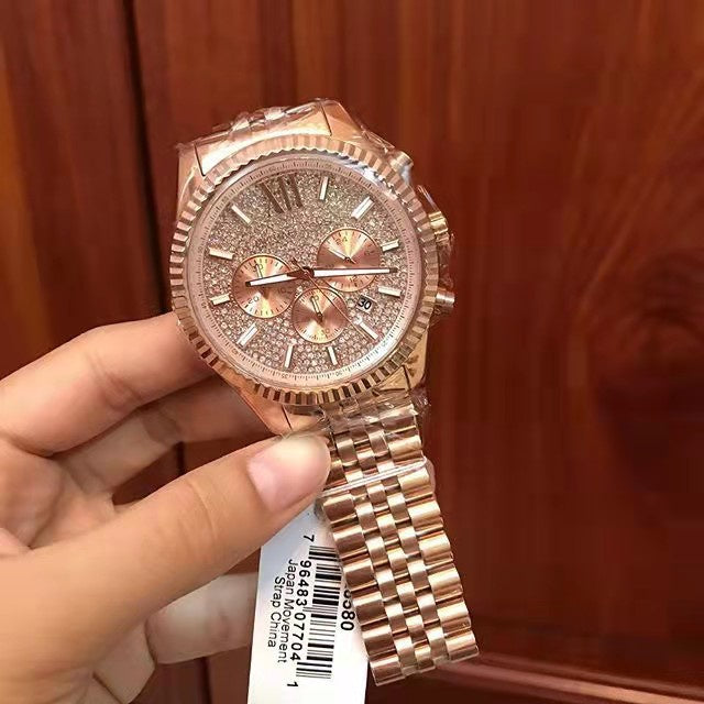  Shop Authentic Michael Kors Lexington Rose Gold Dial Rose Gold Stainless Steel Strap Watch for Men - MK8580 - Luxxuri