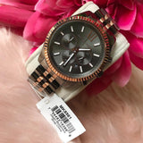  Shop Authentic Michael Kors Lexington Chronograph Black Dial Two Tone Steel Strap Watch for Men - MK8561 - Luxxuri