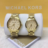  Shop Authentic Michael Kors Slim Runway Gold Dial Gold Steel Strap Watch for Women - MK3335 - Luxxuri