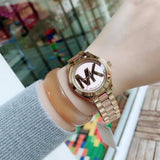  Shop Authentic Michael Kors Mini Slim Runway Rose Gold Dial Two Tone Steel Strap Watch for Women - MK3650 - Luxxuri