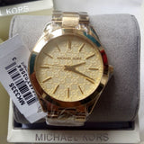  Shop Authentic Michael Kors Slim Runway Gold Dial Gold Steel Strap Watch for Women - MK3335 - Luxxuri