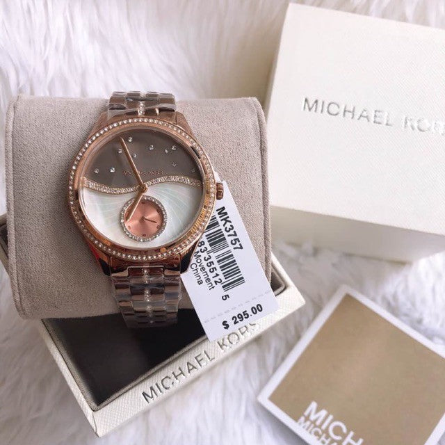  Shop Authentic Michael Kors Lauryn Rose Gold Dial Brown Steel Strap Watch for Women - MK3757 - Luxxuri