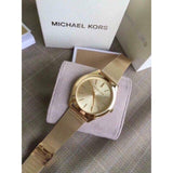  Shop Authentic Michael Kors Slim Runway Champagne Dial Gold Mesh Bracelet Watch for Women - MK3282 - Luxxuri
