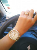  Shop Authentic Michael Kors Brinkley Diamonds Gold Dial Gold Steel Strap Watch for Women - MK6187 - Luxxuri