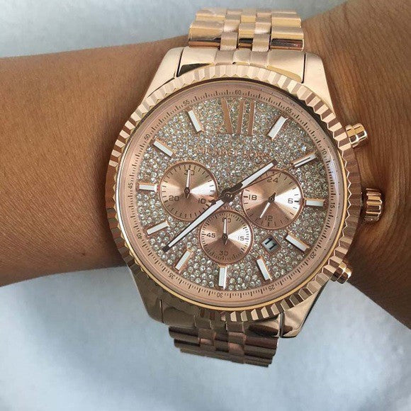  Shop Authentic Michael Kors Lexington Rose Gold Dial Rose Gold Stainless Steel Strap Watch for Men - MK8580 - Luxxuri