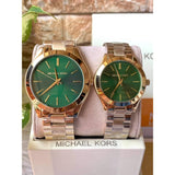  Shop Authentic Michael Kors Slim Runway Green Dial Gold Steel Strap Watch for Women - MK3435 - Luxxuri