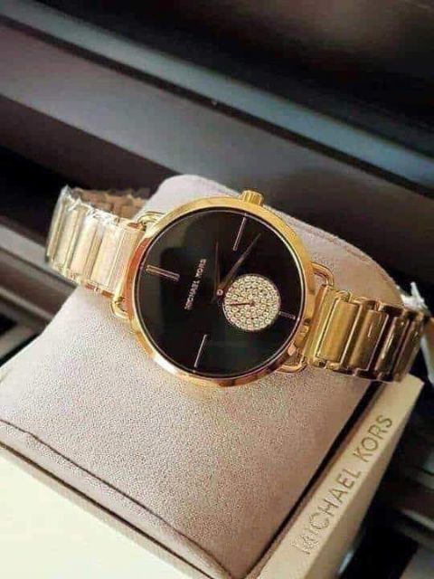  Shop Authentic Michael Kors Portia Black Dial Gold Steel Strap Watch for Women - MK3788 - Luxxuri