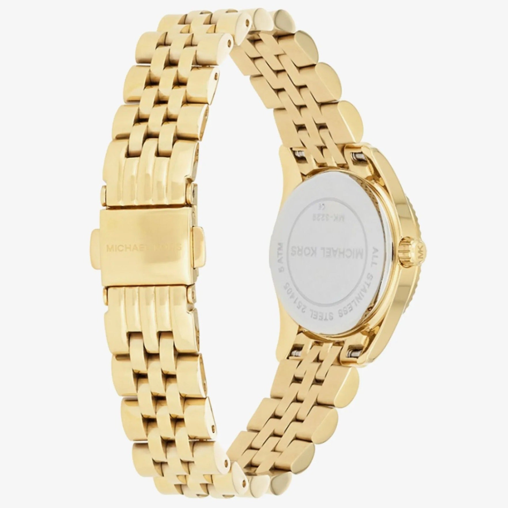  Shop Authentic Michael Kors Lexington Quartz Silver Dial Gold Steel Strap Watch For Women - MK3229 - Luxxuri