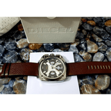  Shop Authentic Diesel BAMF Chronograph Beige Dial Brown Leather Strap Watch For Men - DZ7343 - Luxxuri