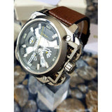  Shop Authentic Diesel BAMF Chronograph Beige Dial Brown Leather Strap Watch For Men - DZ7343 - Luxxuri