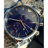  Shop Authentic Emporio Armani Gianni Chronograph Blue Dial Silver Steel Strap Watch For Men - AR80013 - Luxxuri