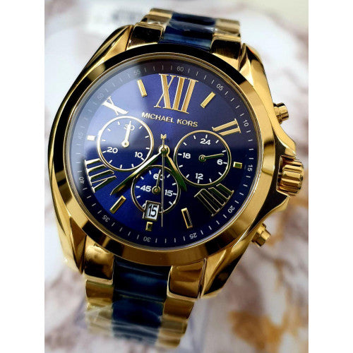  Shop Authentic Michael Kors Bradshaw Navy Blue Dial Two Tone Steel Strap Watch for Women - MK6268 - Luxxuri
