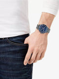  Shop Authentic Michael Kors Bayville Chronograph Blue Dial Grey Steel Strap Watch For Men - MK8727 - Luxxuri