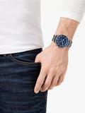  Shop Authentic Michael Kors Bayville Chronograph Blue Dial Grey Steel Strap Watch For Men - MK8727 - Luxxuri