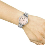  Shop Authentic Emporio Armani Gianni T Bar Pink Mother of Pearl Dial Silver Steel Strap Watch For Women - AR1779 - Luxxuri
