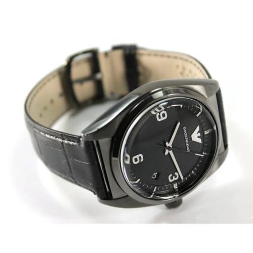 Shop Authentic Emporio Armani Franco Black Dial Black Leather Strap Watch For Men - AR0368 - Luxxuri