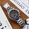  Shop Authentic Emporio Armani Meccanico Automatic Skeleton Black Dial Silver Steel Strap Watch For Men - AR60021 - Luxxuri
