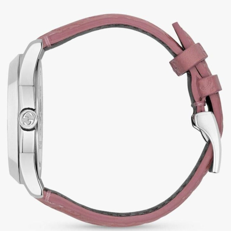  Shop Authentic Gucci G Timeless Quartz Candy Pink Dial Pink Leather Strap Watch For Women - YA1264030 - Luxxuri