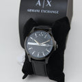  Shop Authentic Armani Exchange Hampton Quartz Blue Dial Black Leather Strap Watch for Men - AX2411 - Luxxuri