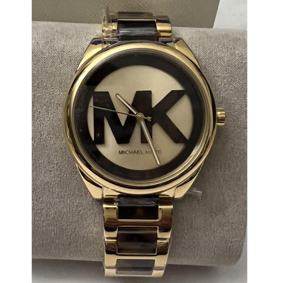  Shop Authentic Michael Kors Janelle Three-Hand Gold Dial Two Tone Steel Strap Watch For Women - MK7136 - Luxxuri