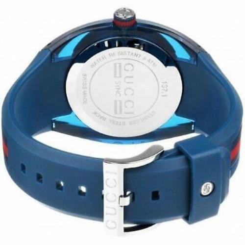  Shop Authentic Gucci Sync XXL Quartz Blue Dial Blue Rubber Strap Watch For Men - YA137104 - Luxxuri