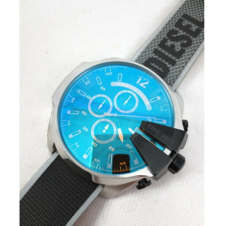  Shop Authentic Diesel Mega Chief Quartz Black Dial Grey Leather Strap Watch For Men - DZ4523 - Luxxuri