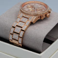  Shop Authentic Michael Kors Layton Chronograph Rose Gold Dial Rose Gold Steel Strap Watch For Women - MK7285 - Luxxuri