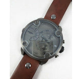  Shop Authentic Diesel Little Daddy SBA Small Sized Grey Dial Brown Leather Strap Watch For Men - DZ7258 - Luxxuri