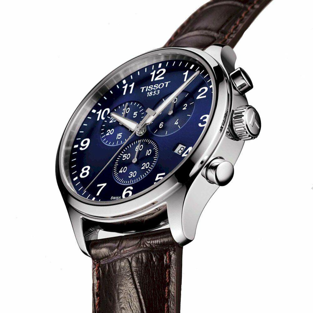  Shop Authentic Tissot Chrono XL Classic Blue Dial Brown Leather Strap Watch For Men - T116.617.16.047.00 - Luxxuri