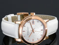 Burberry The City Diamonds White Dial White Leather Strap Watch for Women - BU9130
