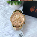  Shop Authentic Michael Kors Ritz Chronograph Rose Dial Two Tone Steel Strap Watch for Women - MK6475 - Luxxuri