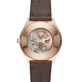  Shop Authentic Emporio Armani Meccanico White Skeleton Dial Brown Leather Strap Watch For Men - AR60005 - Luxxuri