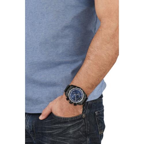  Shop Authentic Versace V-Ray Chronograph Quartz Blue Dial Black Steel Strap Watch For Men - VE2I00521 - Luxxuri