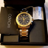  Shop Authentic Movado Series 800 Chronograph Black Dial Two Tone Steel Strap Watch For Men - 2600138 - Luxxuri
