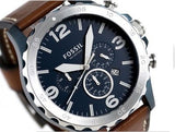  Shop Authentic Fossil Nate Chronograph Navy Blue Dial Brown Leather Strap Watch for Men - JR1504 - Luxxuri