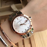  Shop Authentic Burberry The City Diamonds White Dial Two Tone Steel Strap Watch for Women - BU9127 - Luxxuri