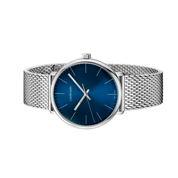  Shop Authentic Calvin Klein High Noon Quartz Blue Dial Silver Mesh Bracelet Watch for Men - K8M2112N - Luxxuri