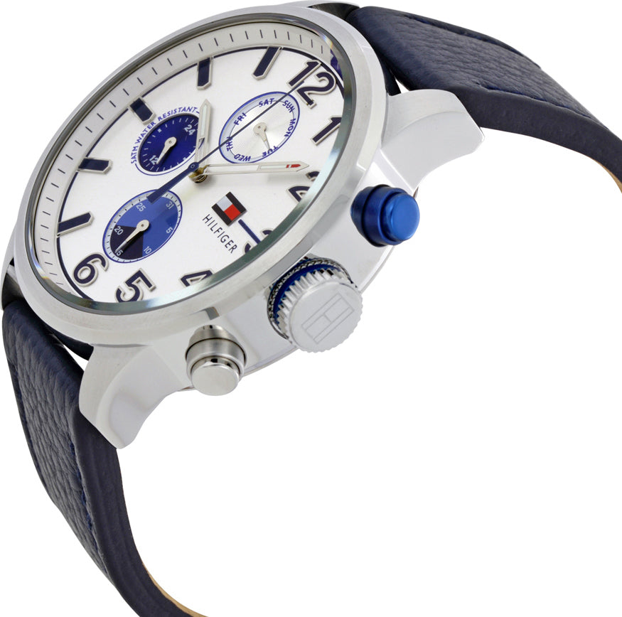  Shop Authentic Tommy Hilfiger Jackson Silver Dial Black Leather Strap Watch for Men - 1791240 - Luxxuri