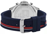  Shop Authentic Tommy Hilfiger Clark Chronograph Blue Dial Black Leather Strap Watch For Men - 1792083 - Luxxuri
