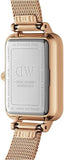  Shop Authentic Daniel Wellington Quadro Melrose Green Dial Rose Gold Mesh Strap Watch For Women - DW00100437 - Luxxuri