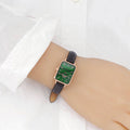  Shop Authentic Daniel Wellington Quadro Pressed Sheffield Green Dial Black Leather Strap Watch For Women - DW00100439 - Luxxuri