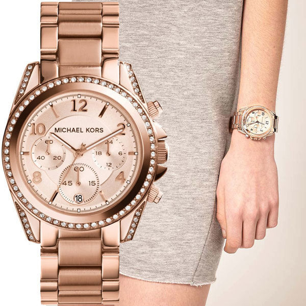  Shop Authentic Michael Kors Blair Rose Gold Dial Rose Gold Steel Strap Watch for Women - MK5263 - Luxxuri
