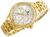  Shop Authentic Tommy Hilfiger Ari Multifunction Diamonds Silver Dial Gold Steel Strap Watch for Women - 1781977 - Luxxuri