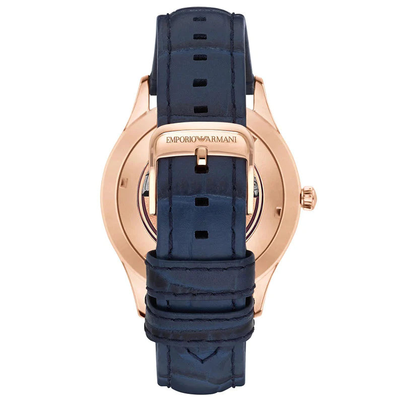  Shop Authentic Emporio Armani Classic Silver Dial Blue Leather Strap Watch For Men - AR11131 - Luxxuri